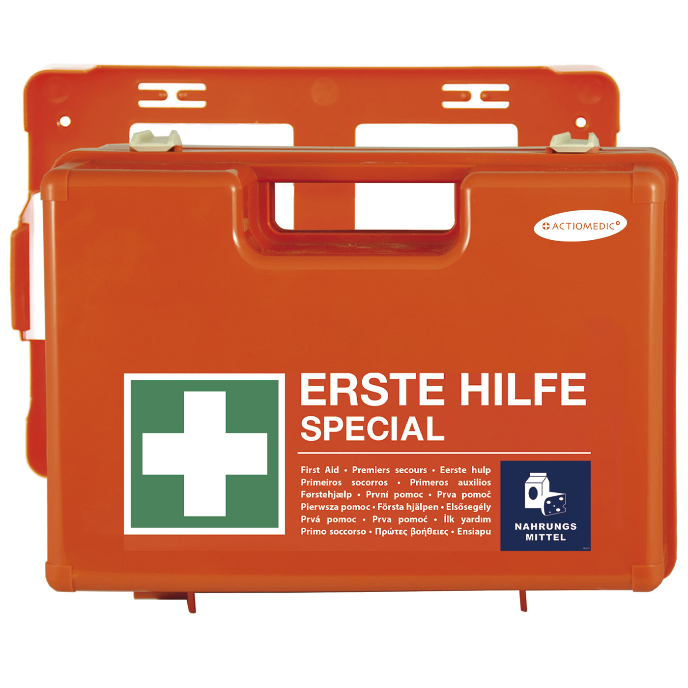 Erste-Hilfe-Verbandkasten, Wandhalterung, orange, Kunststoff, Inhalt DIN  13157